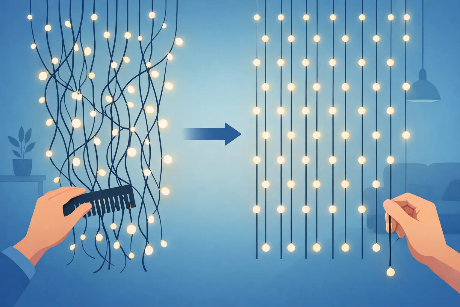 How to Straighten Light Curtain Strands
