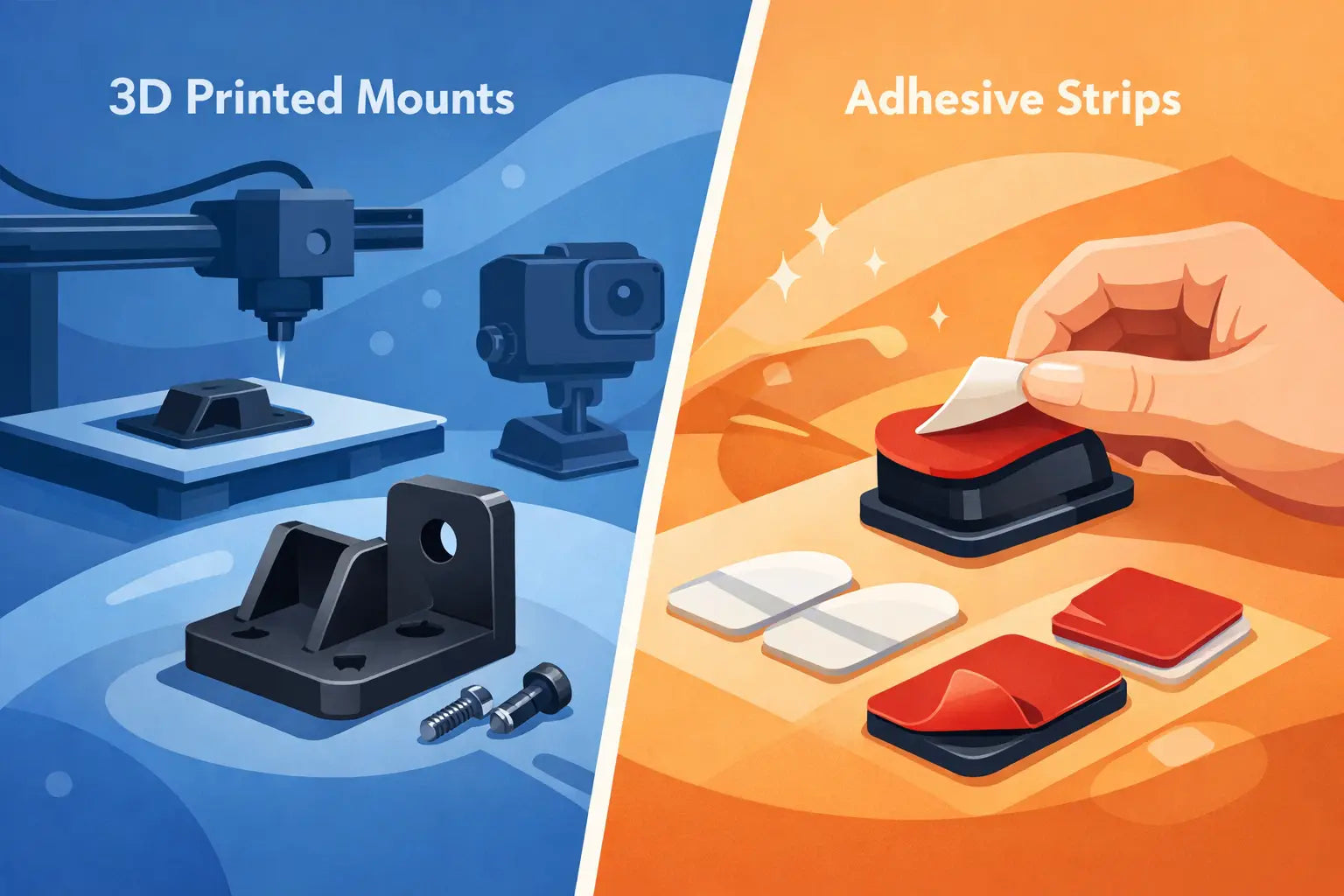 3D Printed Mounts vs Adhesive Strips