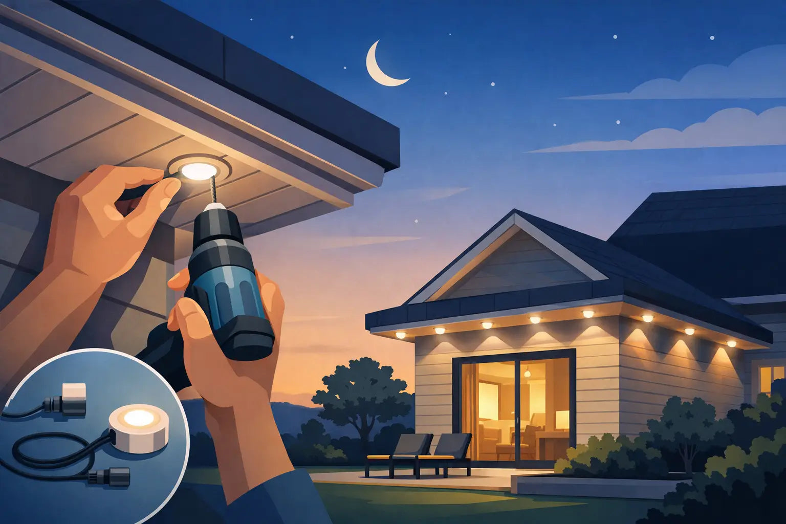 How to Install Outdoor LED Lights on Soffit