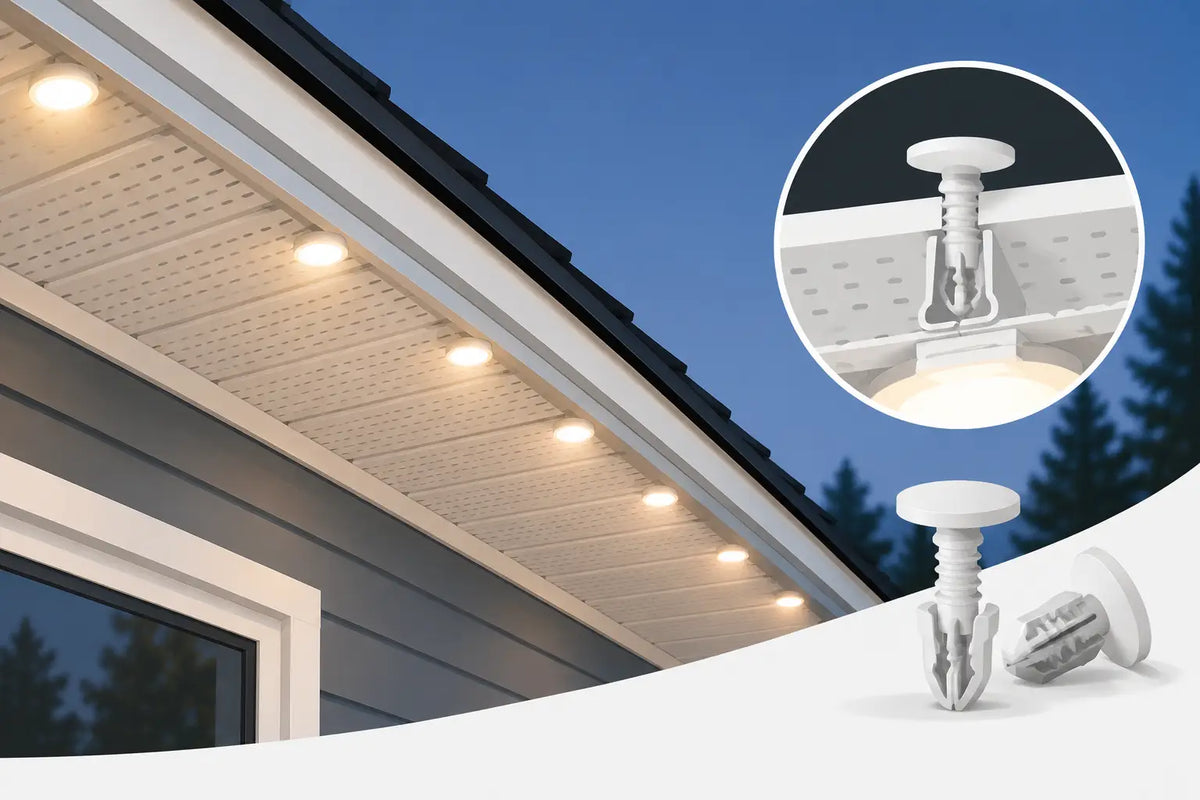 Vinyl Soffit Fasteners for Permanent Lights